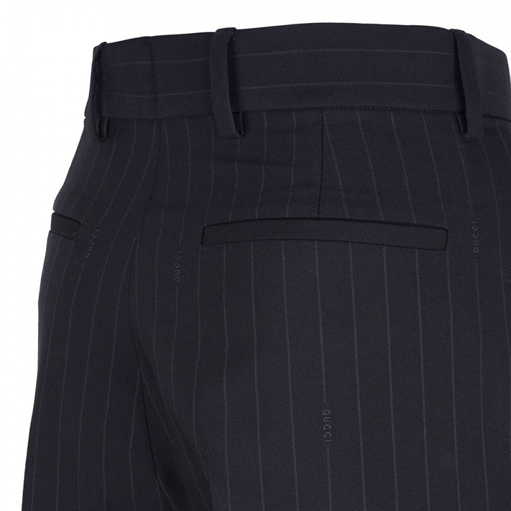 Pinstripe wool jacquard pants