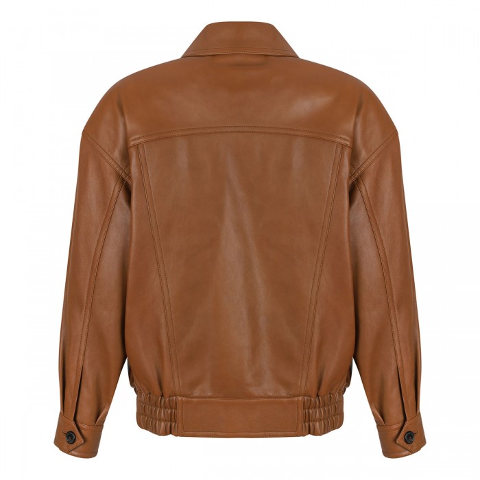 Leather bomber jacket