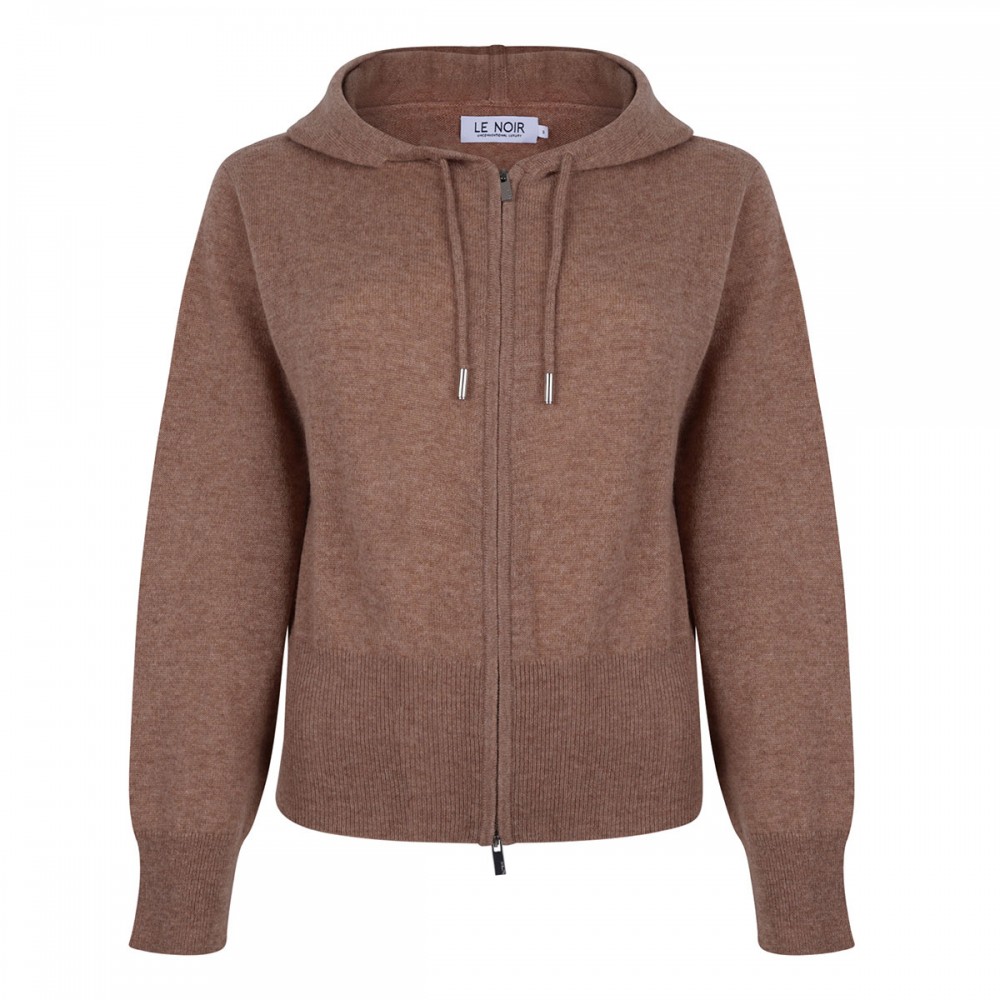 Zora camel knit hoodie