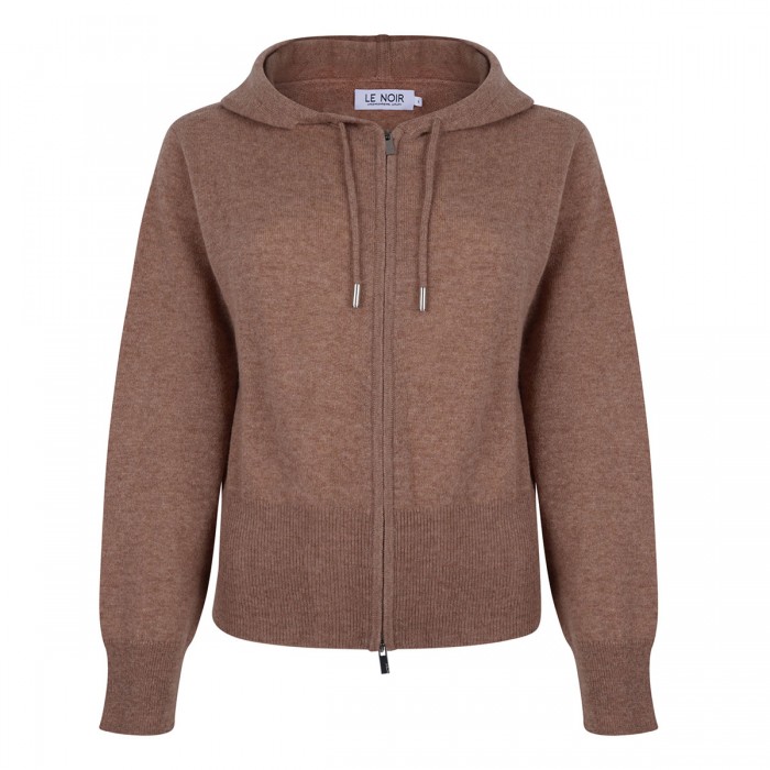Zora camel knit hoodie
