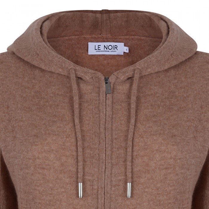 Zora camel knit hoodie