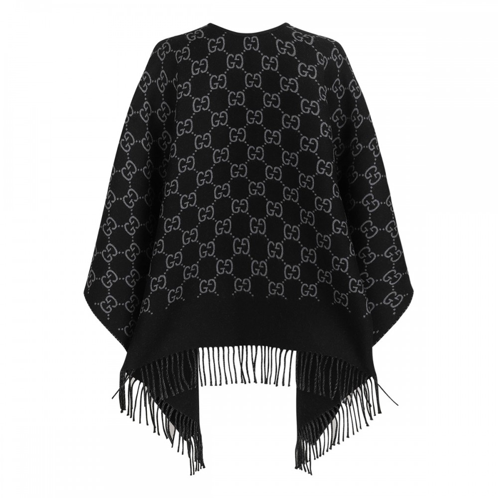 GG wool jacquard cape