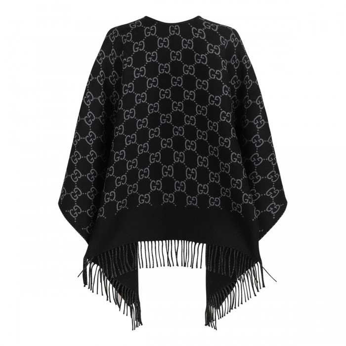 GG wool jacquard cape