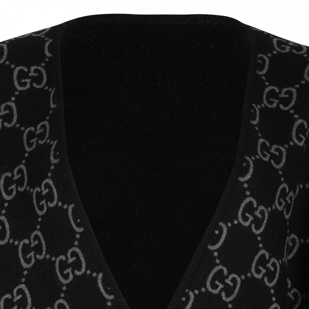 GG wool jacquard cape