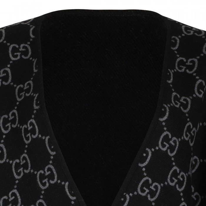 GG wool jacquard cape