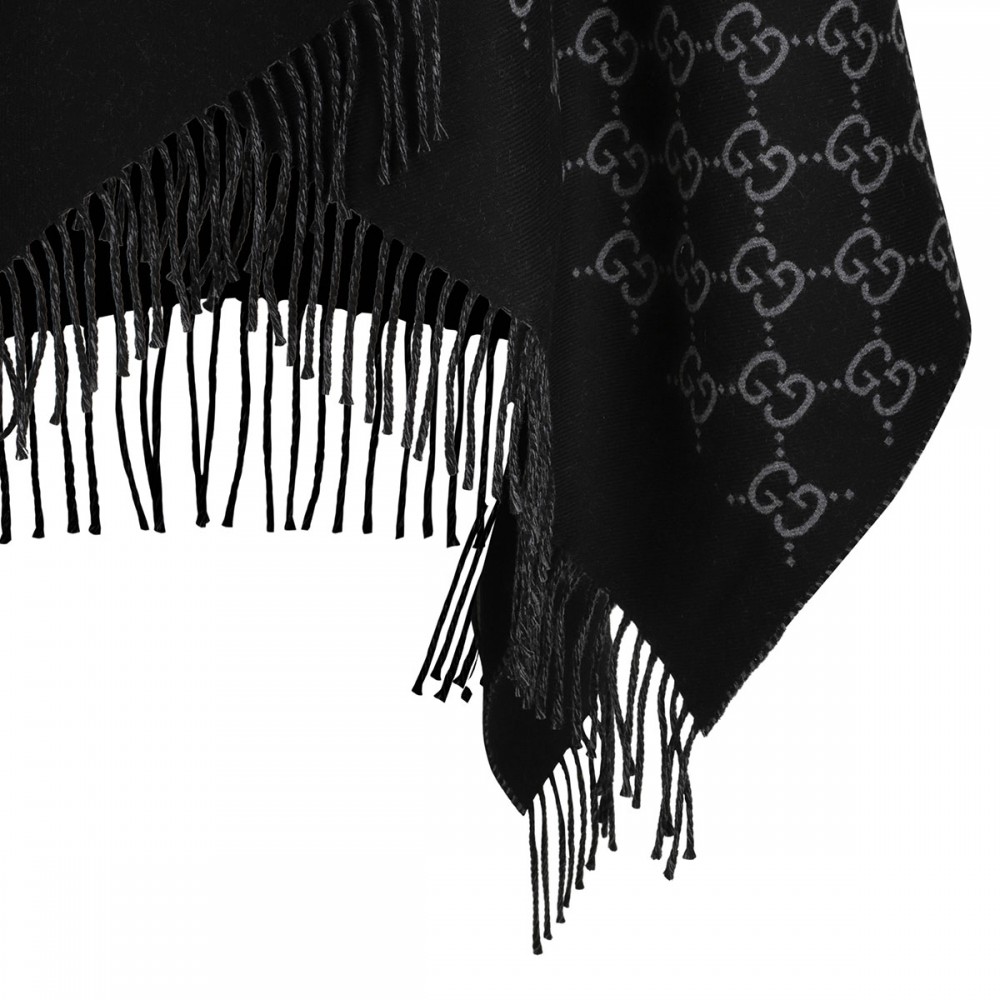 GG wool jacquard cape