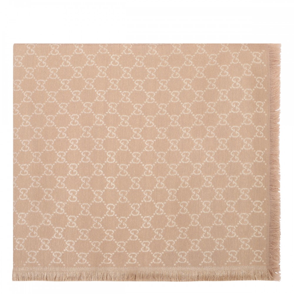 Printed GG cotton wool lamé shawl