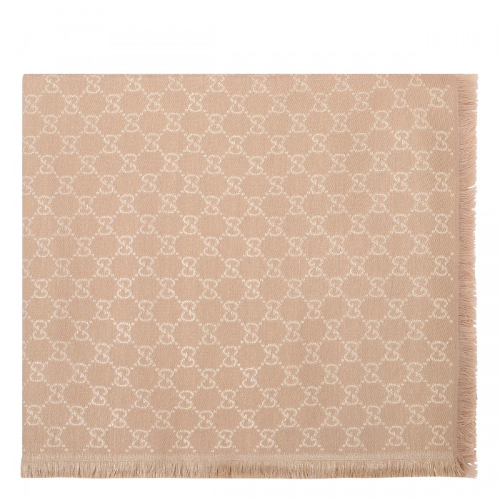 Printed GG cotton wool lamé shawl