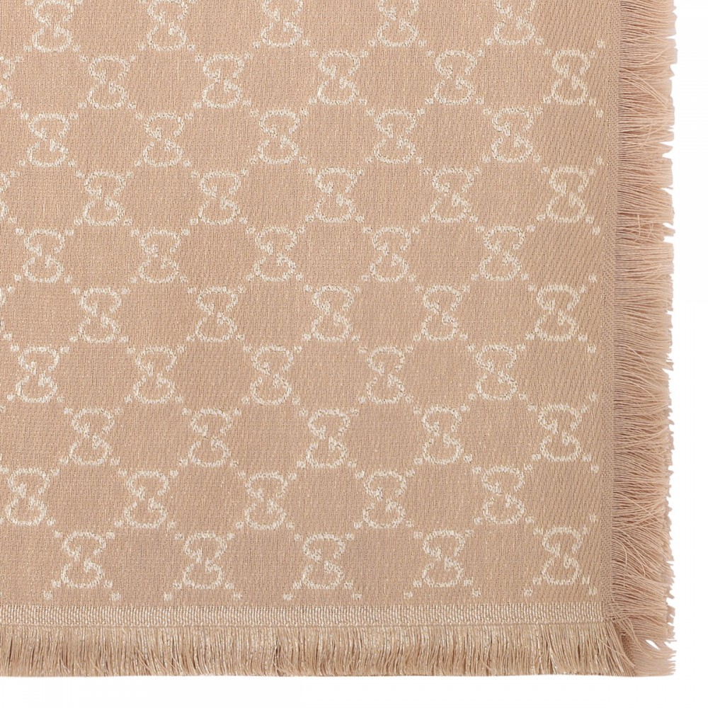 Printed GG cotton wool lamé shawl