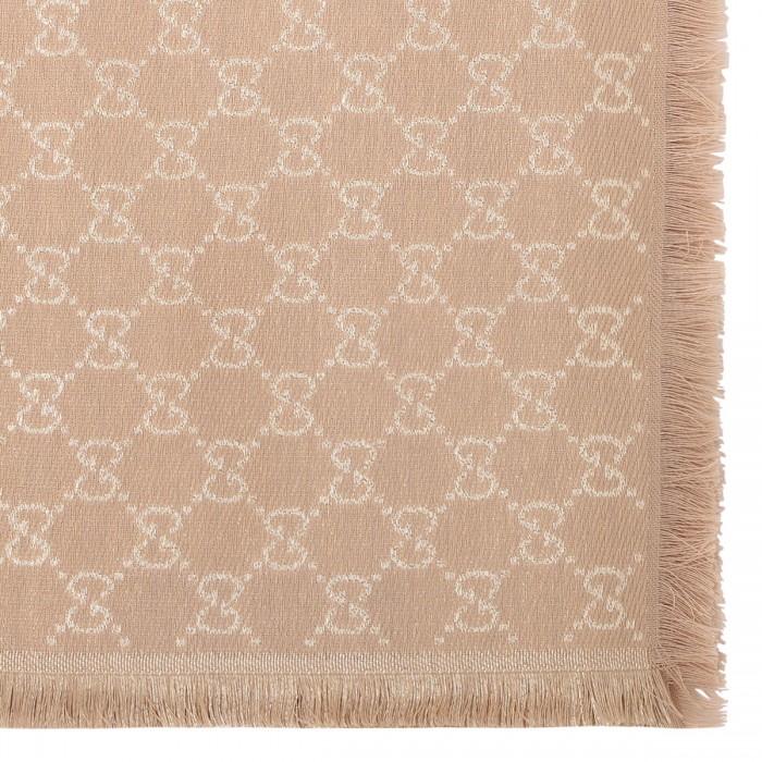 Printed GG cotton wool lamé shawl