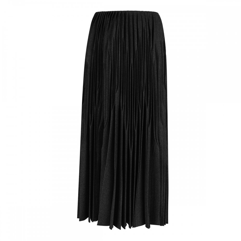 Flannel wool pleated skirt