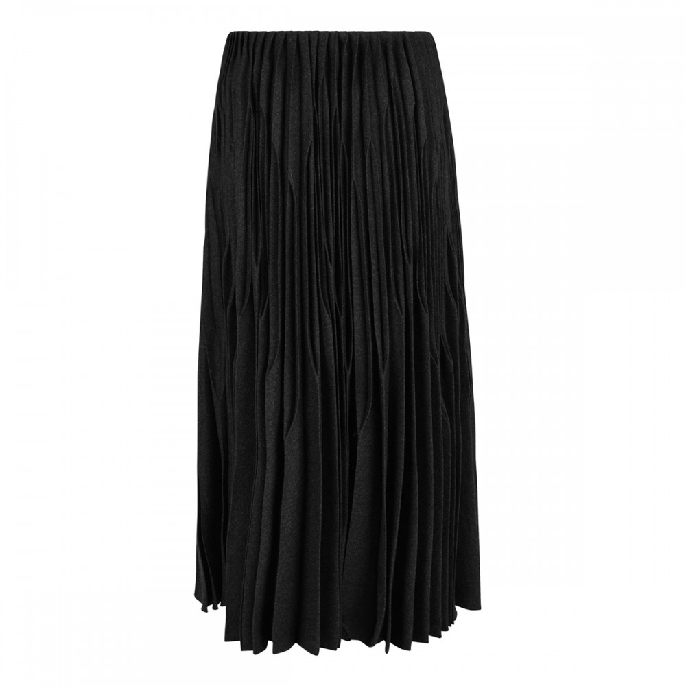Flannel wool pleated skirt