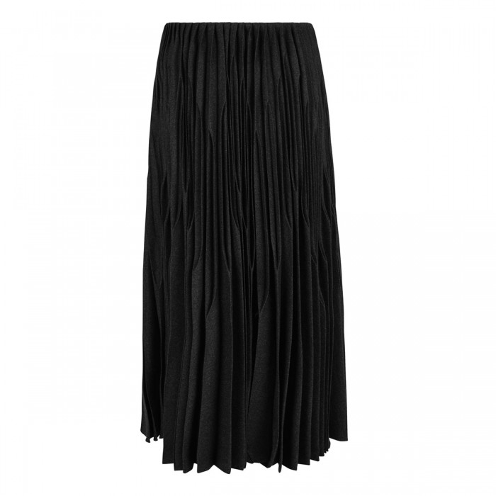 Flannel wool pleated skirt
