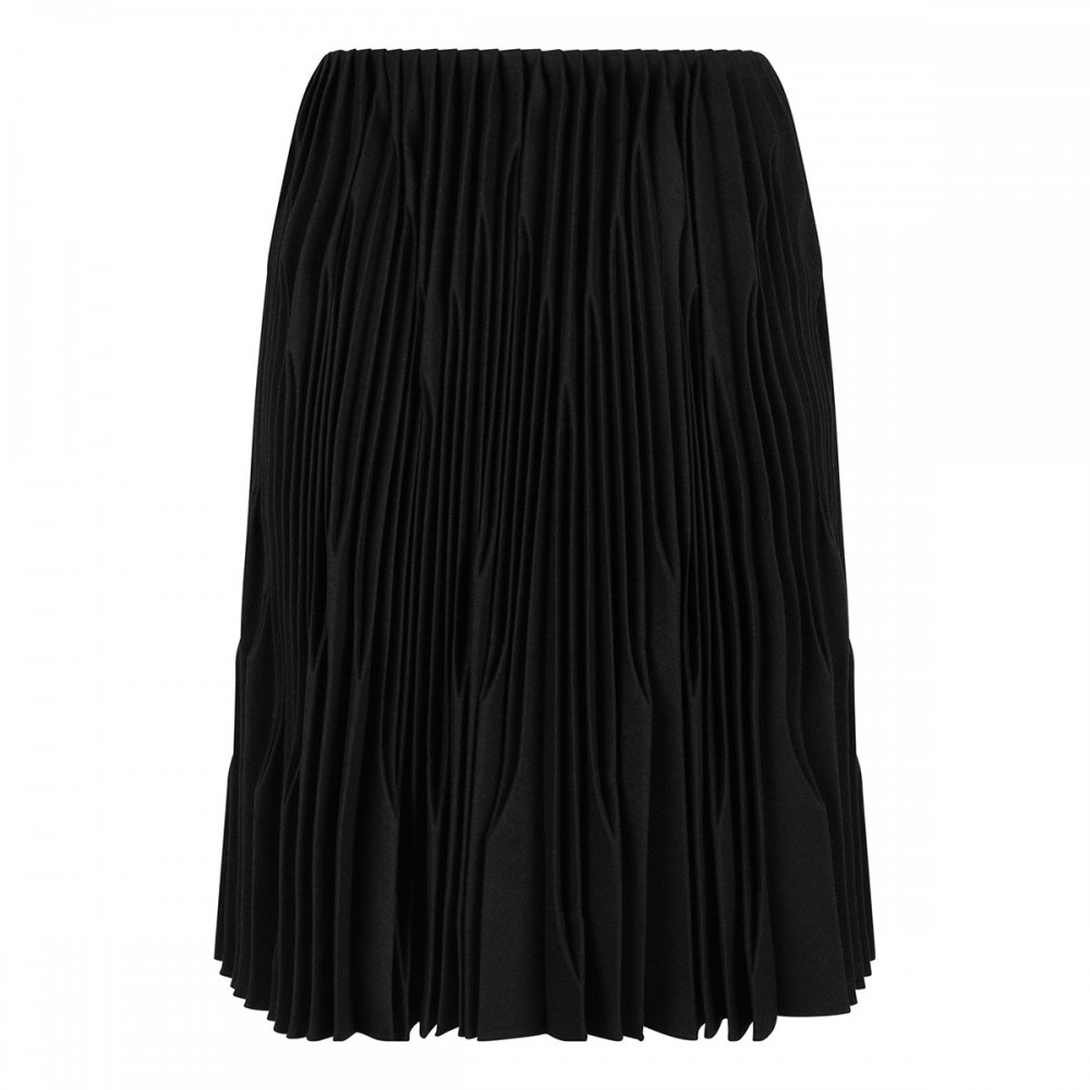 Flannel wool pleated skirt