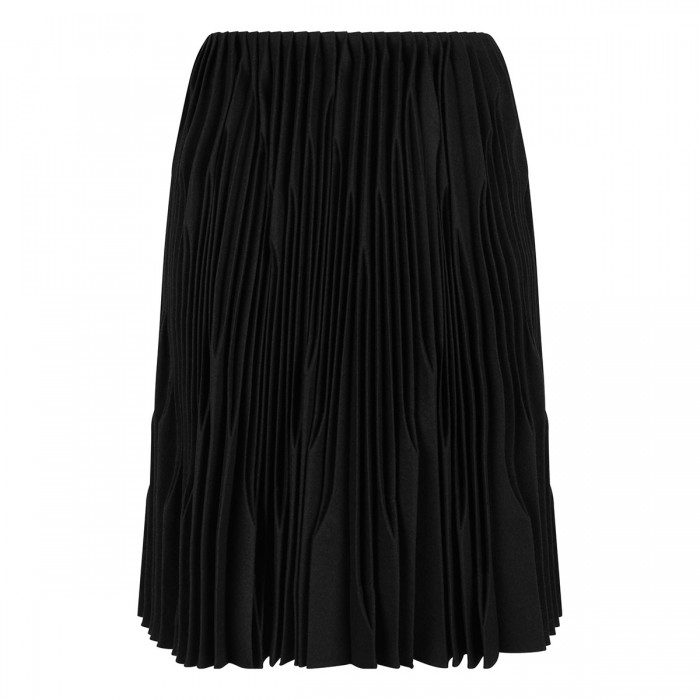 Flannel wool pleated skirt