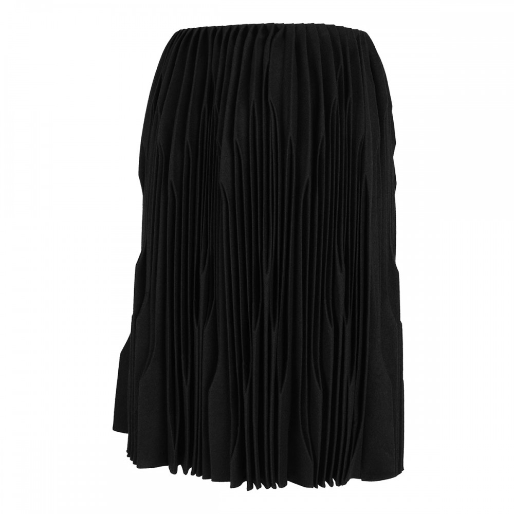 Flannel wool pleated skirt