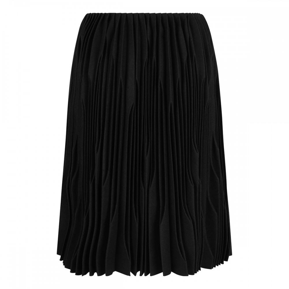 Flannel wool pleated skirt