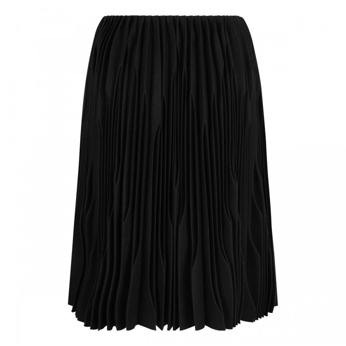 Flannel wool pleated skirt
