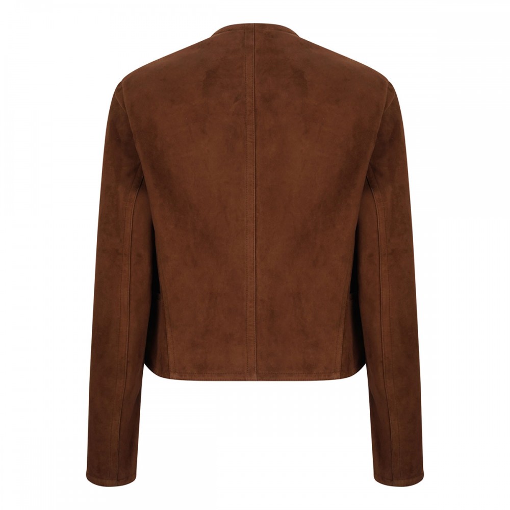 Hazelnut-hue suede blazer