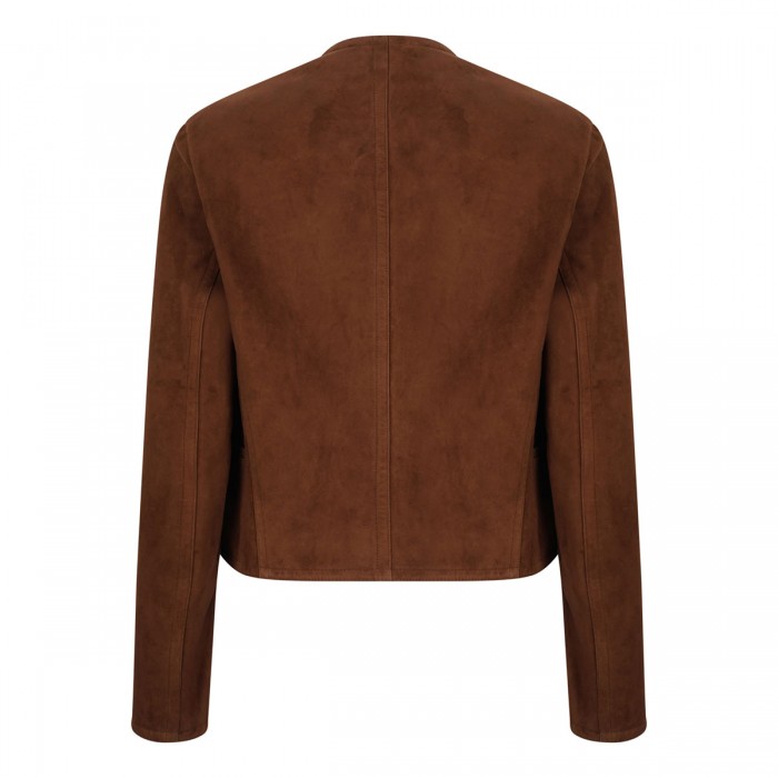 Hazelnut-hue suede blazer