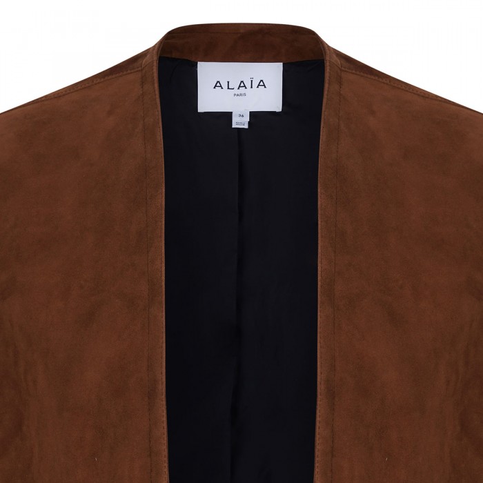 Hazelnut-hue suede blazer