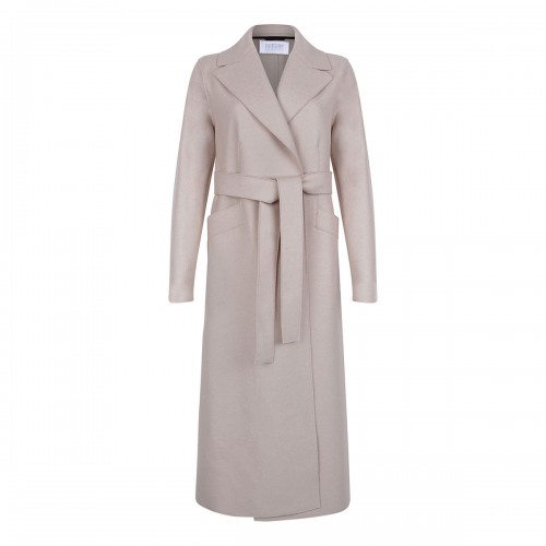 Almond hue wool long coat