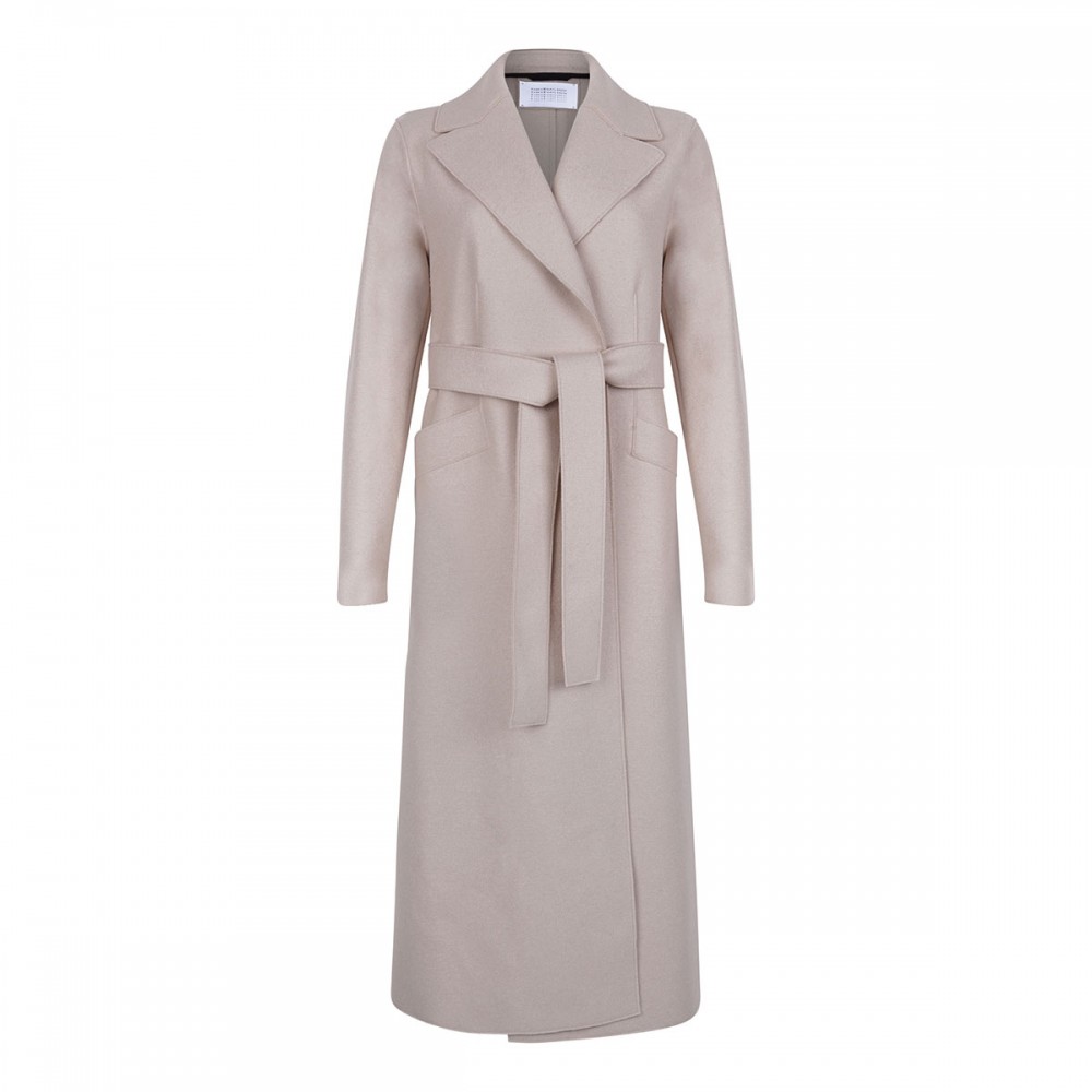 Almond hue wool long coat