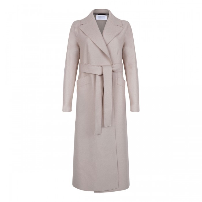 Almond hue wool long coat