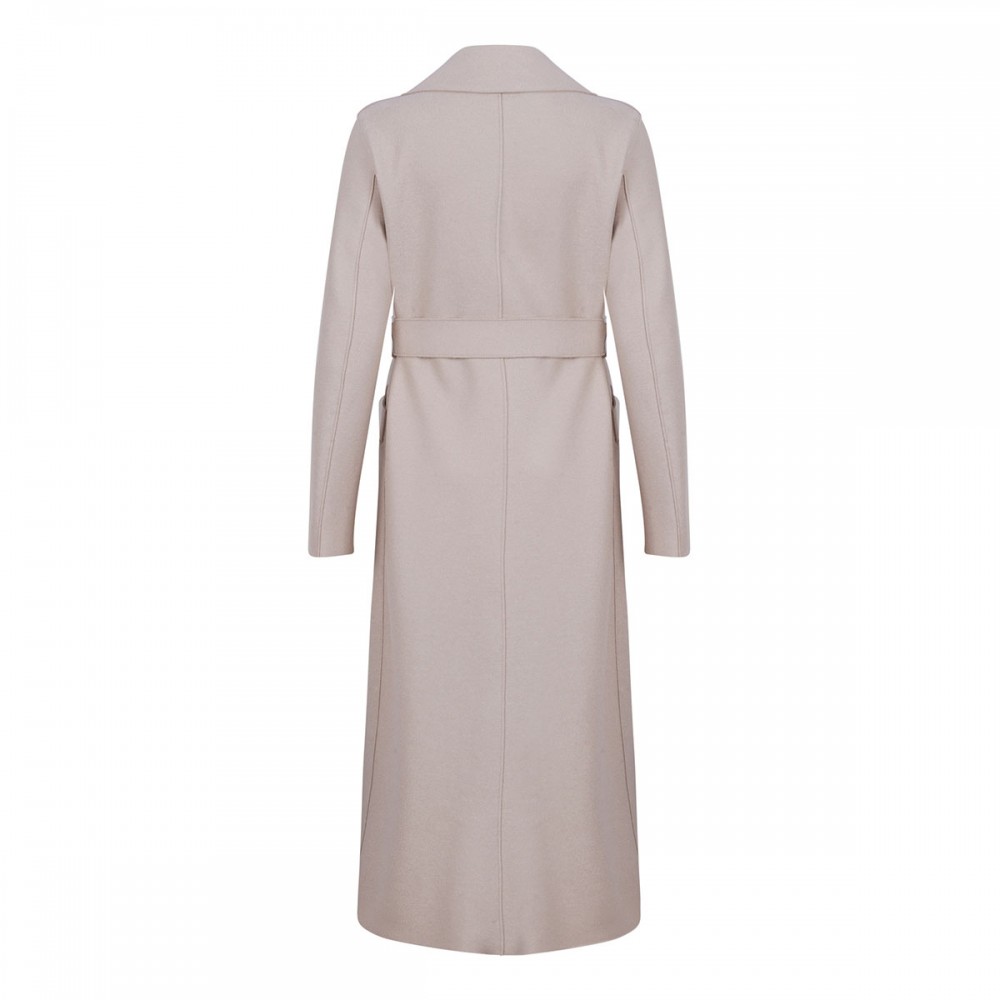 Almond hue wool long coat