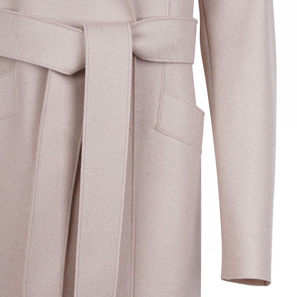 Almond hue wool long coat