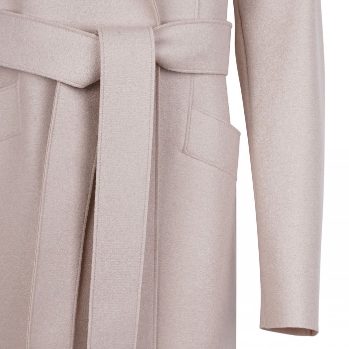 Almond hue wool long coat
