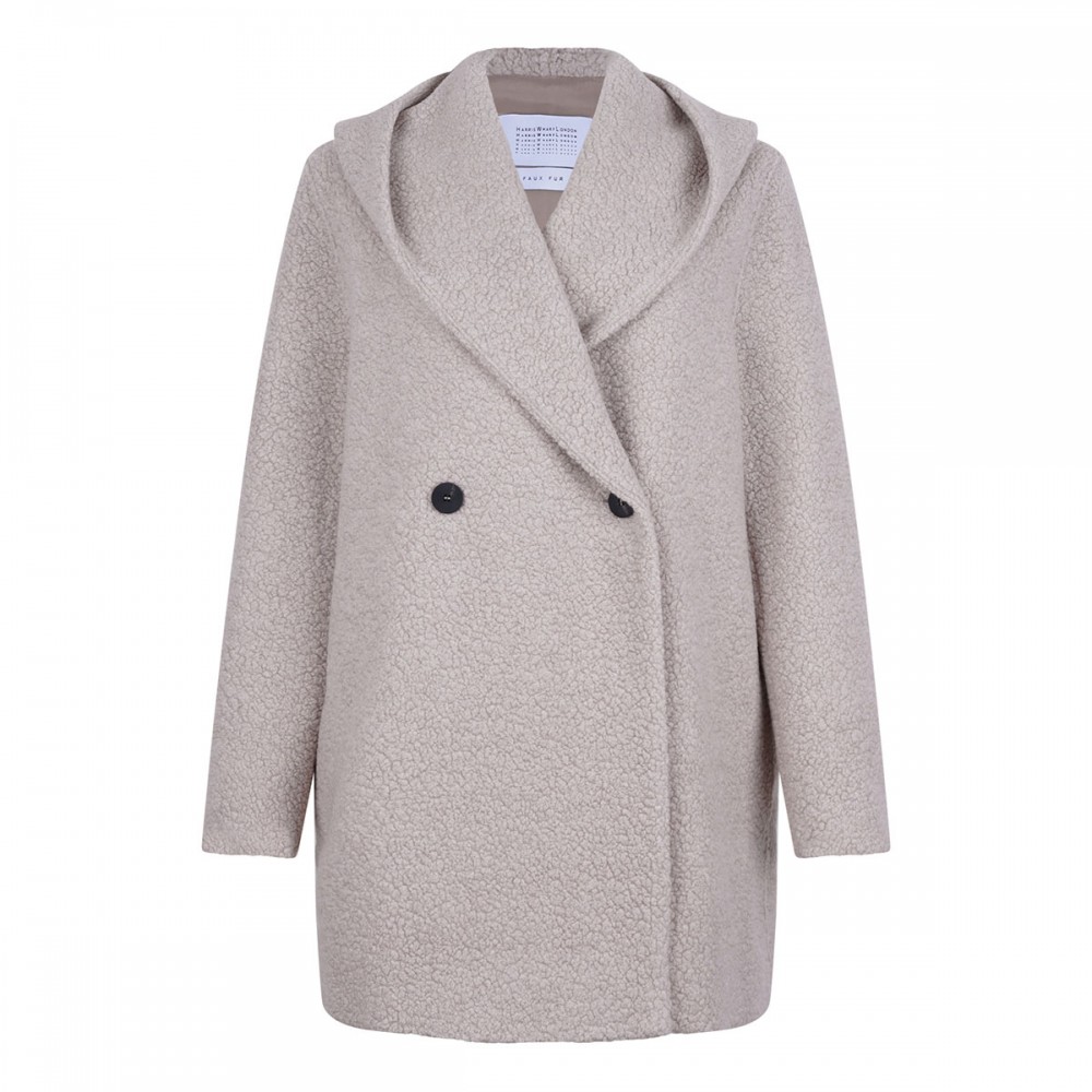 Hooded double breasted jacket