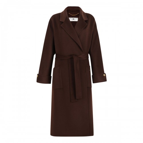 Coffee hue wool coat