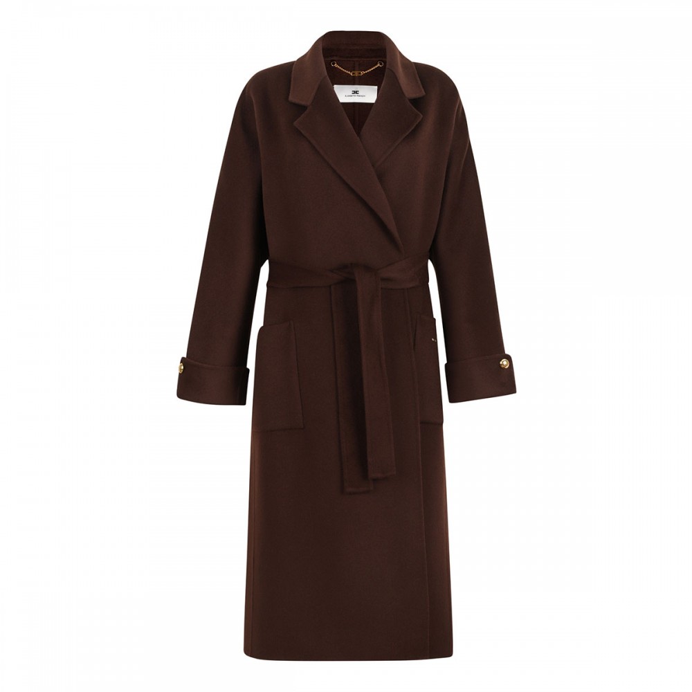 Coffee hue wool coat