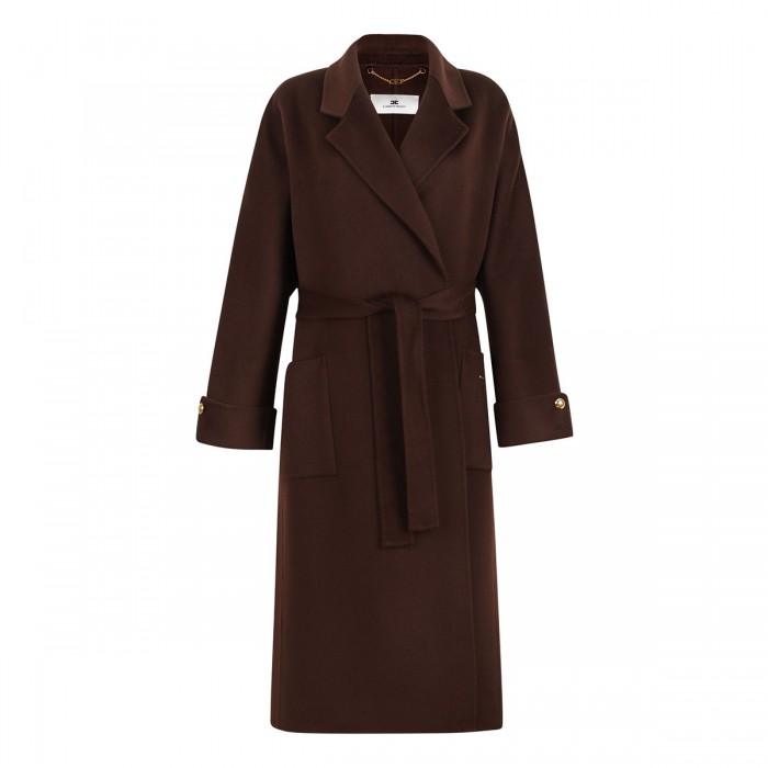 Coffee hue wool coat