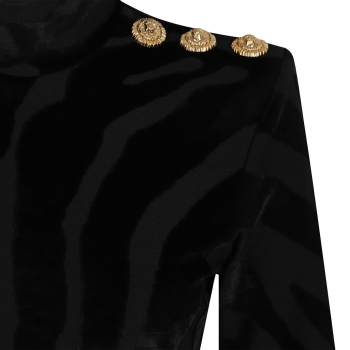 Zebra-print velvet dress