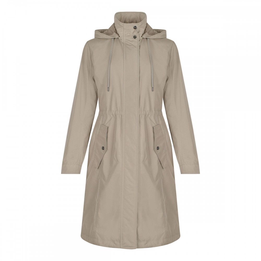 Drawstring hooded parka