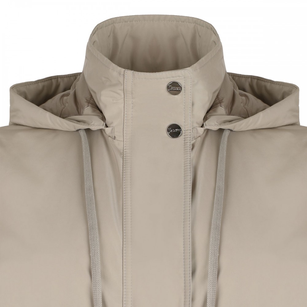 Drawstring hooded parka