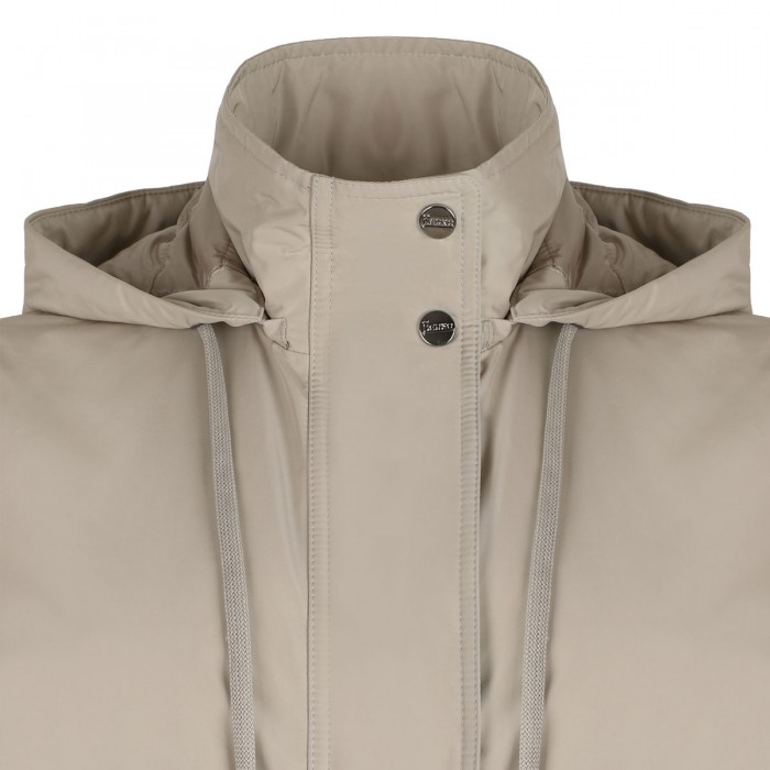 Drawstring hooded parka