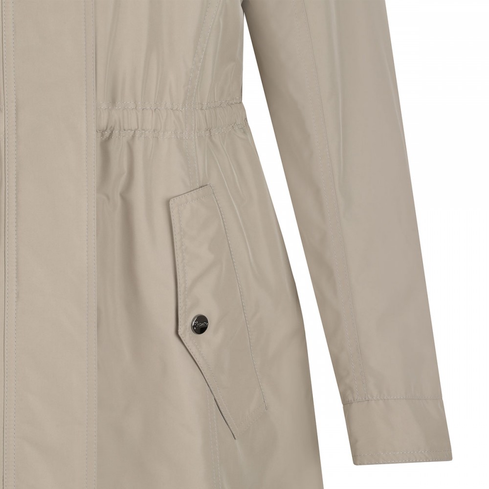 Drawstring hooded parka