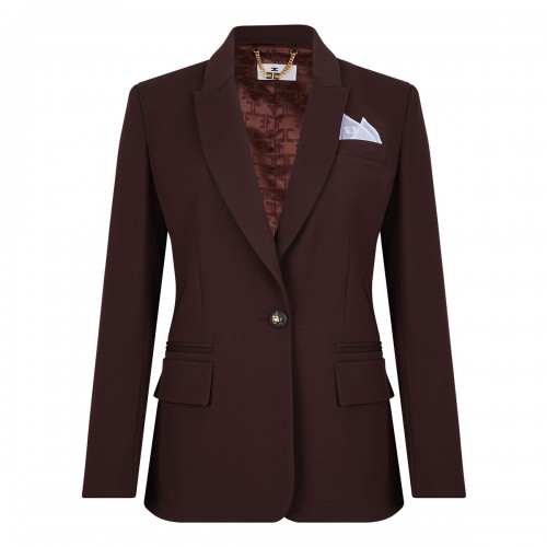 Coffee hue gabardine blazer
