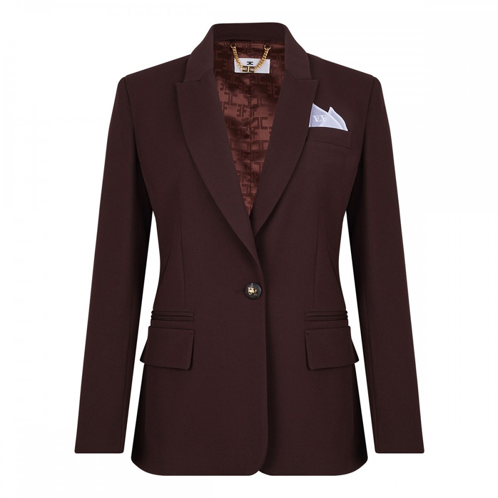Coffee hue gabardine blazer