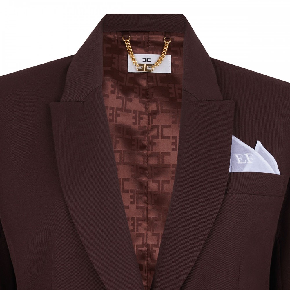 Coffee hue gabardine blazer