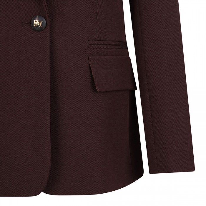 Coffee hue gabardine blazer
