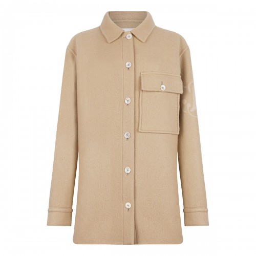 Beige wool overshirt