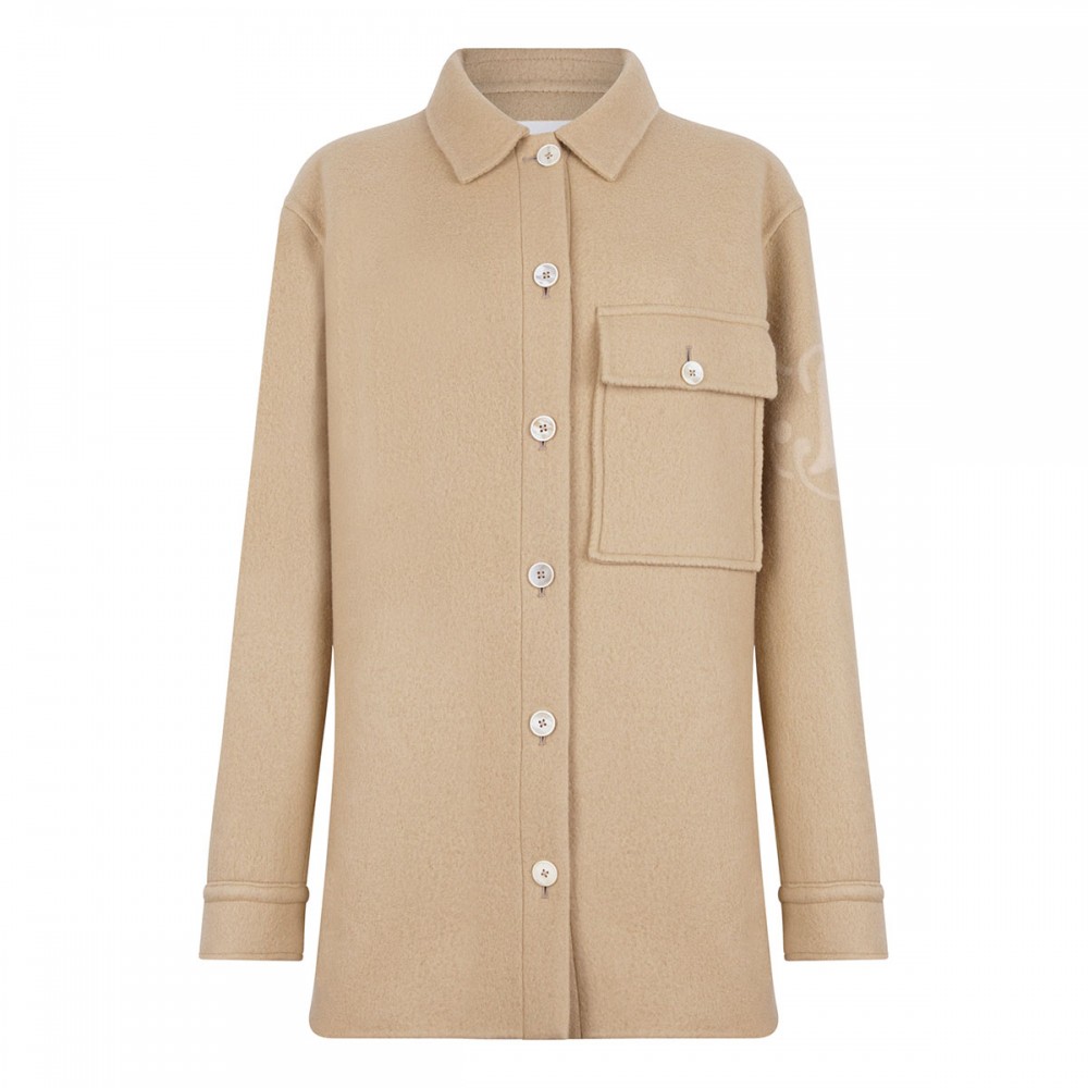 Beige wool overshirt