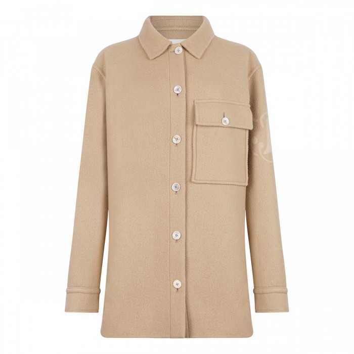Beige wool overshirt