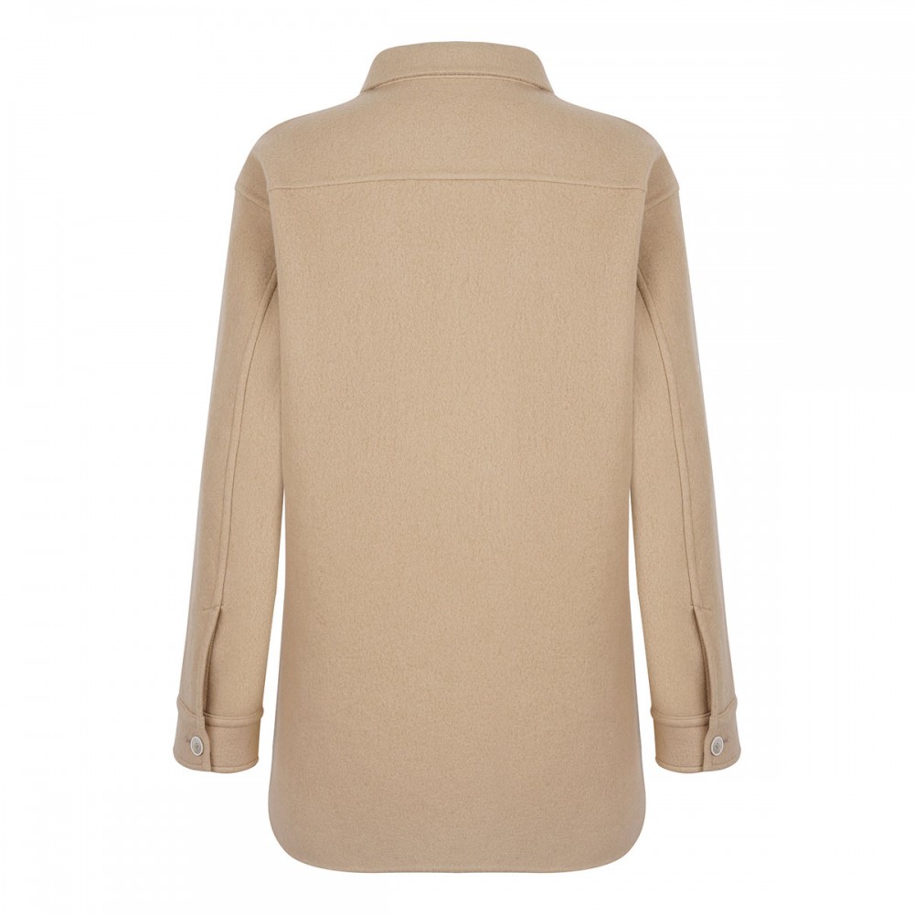 Beige wool overshirt