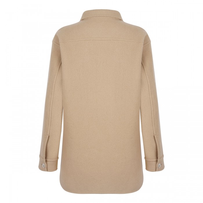 Beige wool overshirt