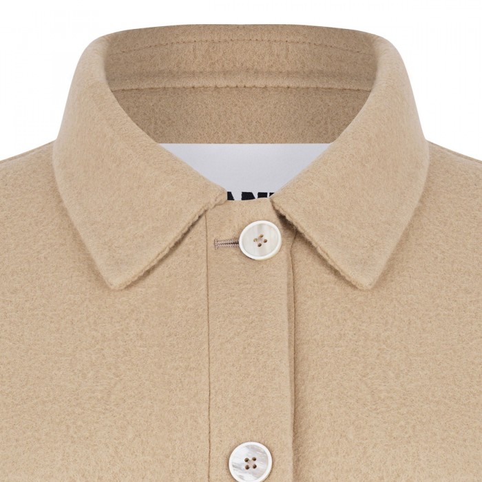 Beige wool overshirt